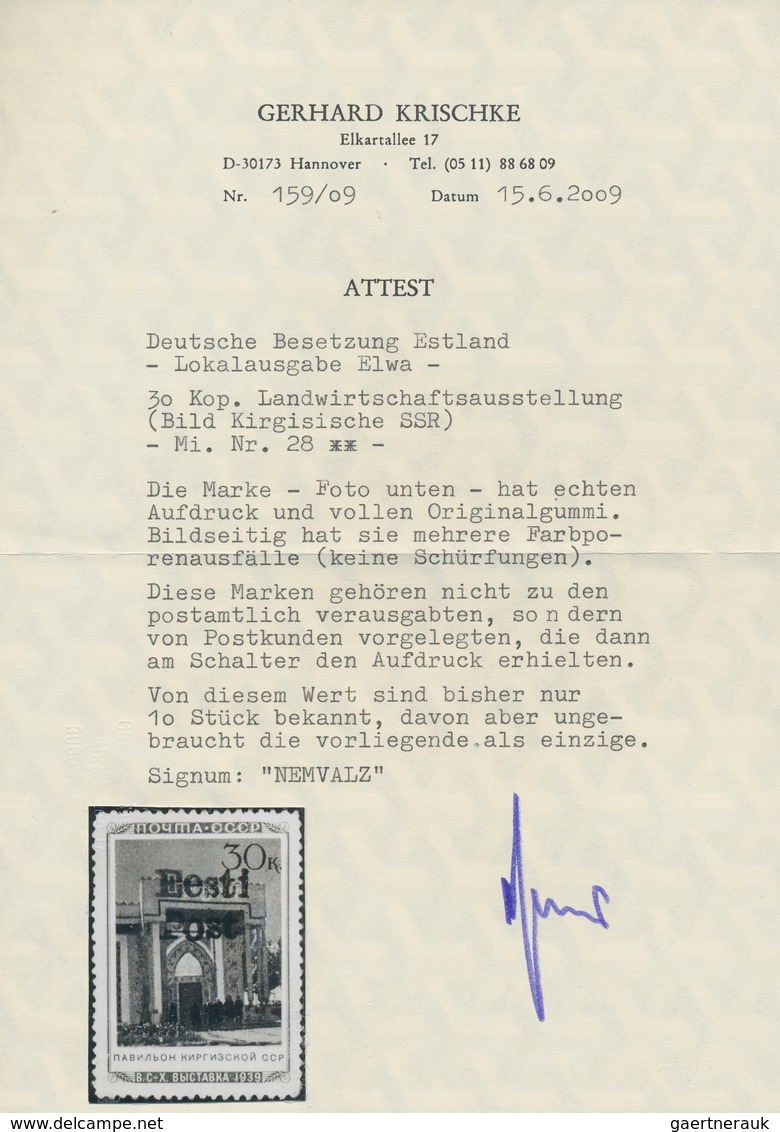 Dt. Besetzung II WK - Estland - Elwa: 1941, 30 K Landwirtschafts-Ausstellung "Kirgisische SSR" Mit A - Occupation 1938-45