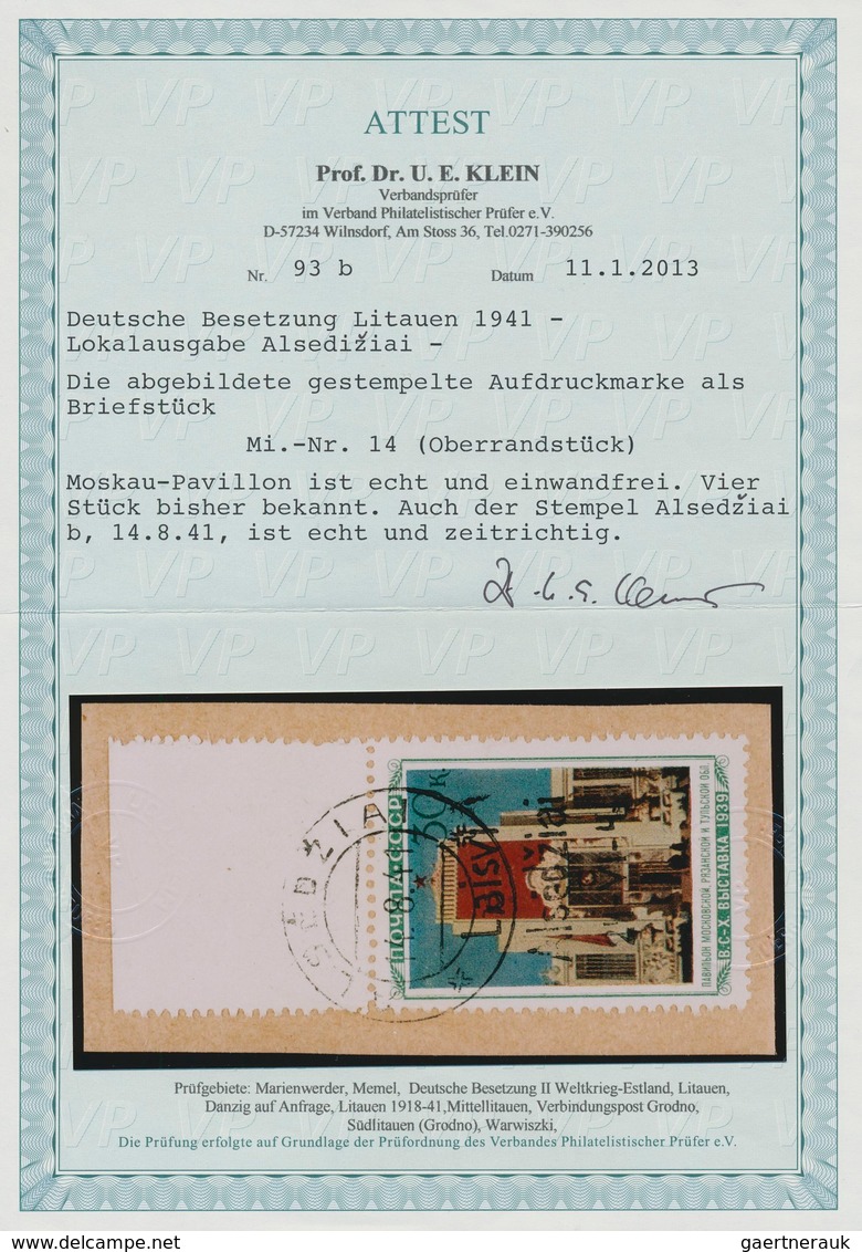 Dt. Besetzung II WK - Litauen - Alsedschen (Alsedziai): 1941, 30 K Landwirtschafts-Ausstellung "Mosk - Occupazione 1938 – 45