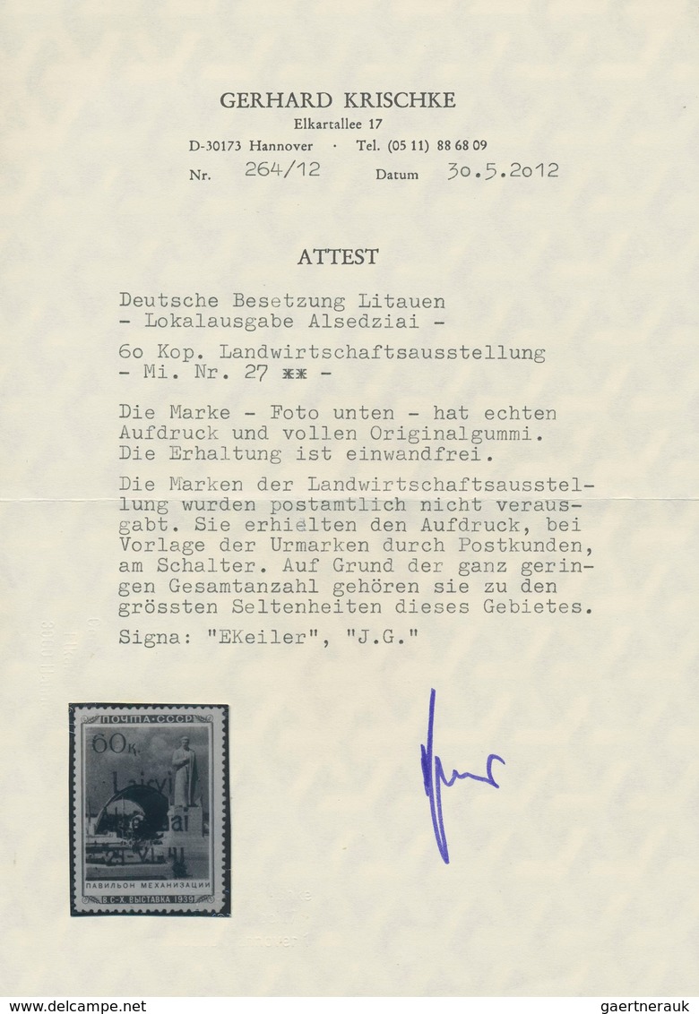 Dt. Besetzung II WK - Litauen - Alsedschen (Alsedziai): 1941, 60 K Landwirtschafts-Ausstellung (Sowj - Occupation 1938-45