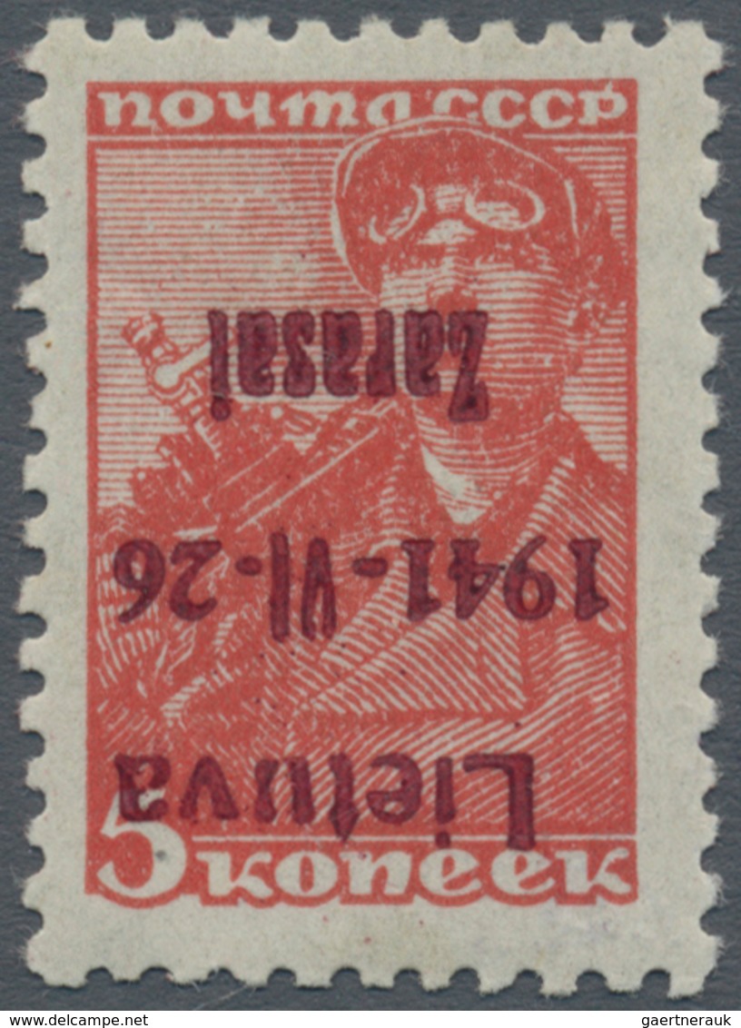 Dt. Besetzung II WK - Litauen - Zargrad (Zarasai): 1941, 5 K Bräunlichrot Freimarke "Werktätige", KO - Occupation 1938-45