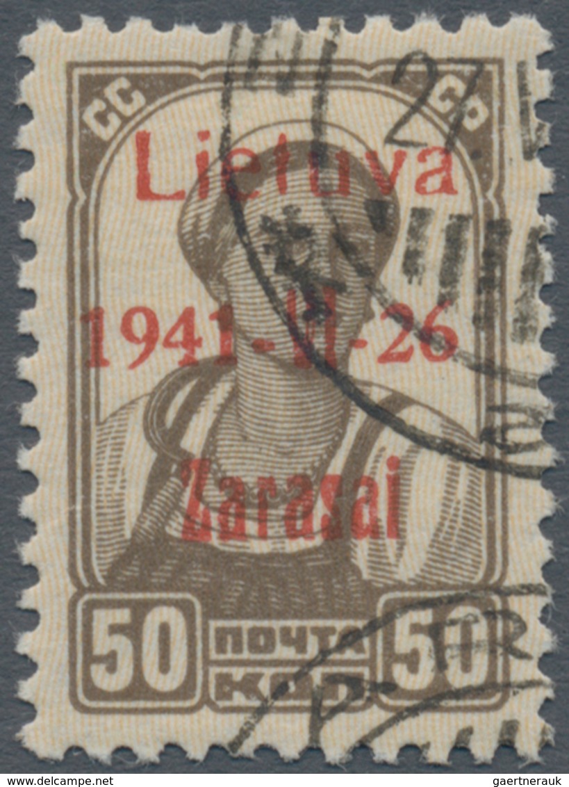 Dt. Besetzung II WK - Litauen - Zargrad (Zarasai): 1941, 50 K Lebhaftbraun Freimarke "Werktätige", A - Occupation 1938-45