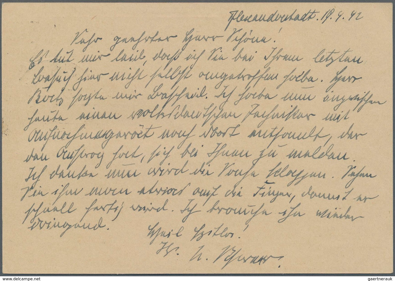 Dt. Besetzung II WK - Ukraine - Alexanderstadt - Ganzsachen: 1941, 1 R Auf 10 K Blau "Werktätige" Ga - Besetzungen 1938-45