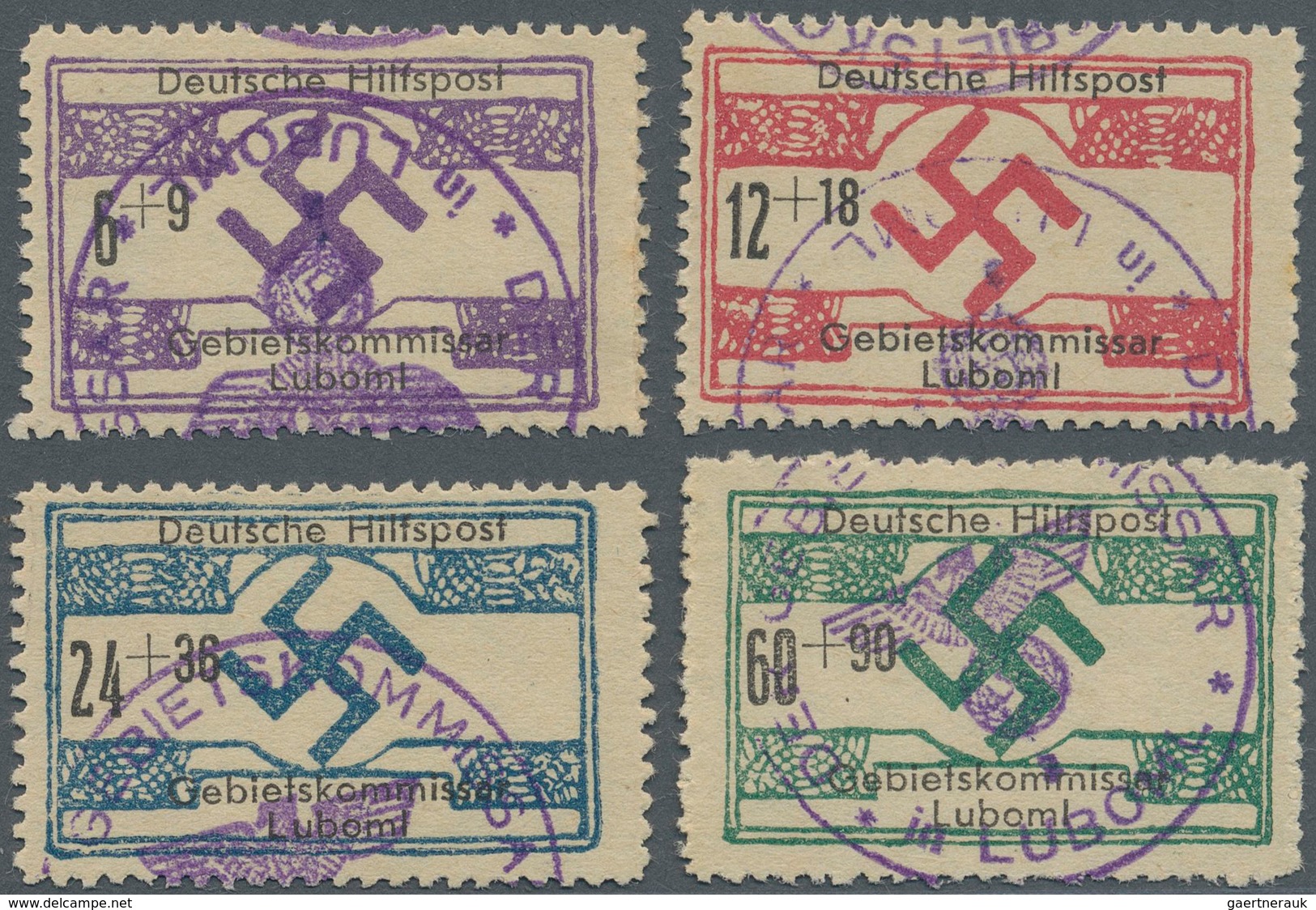 Dt. Besetzung II WK - Ukraine - Nordukraine: 1944, Luboml: 6 + 9 Pf Bis 60 + 90 Pf, Kompletter Satz - Occupation 1938-45