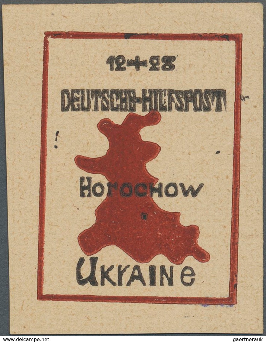 Dt. Besetzung II WK - Ukraine - Nordukraine: 1944, Gorochow: 12 + 28 Pf Braunrot/schwarz, Ungezähnt, - Occupation 1938-45
