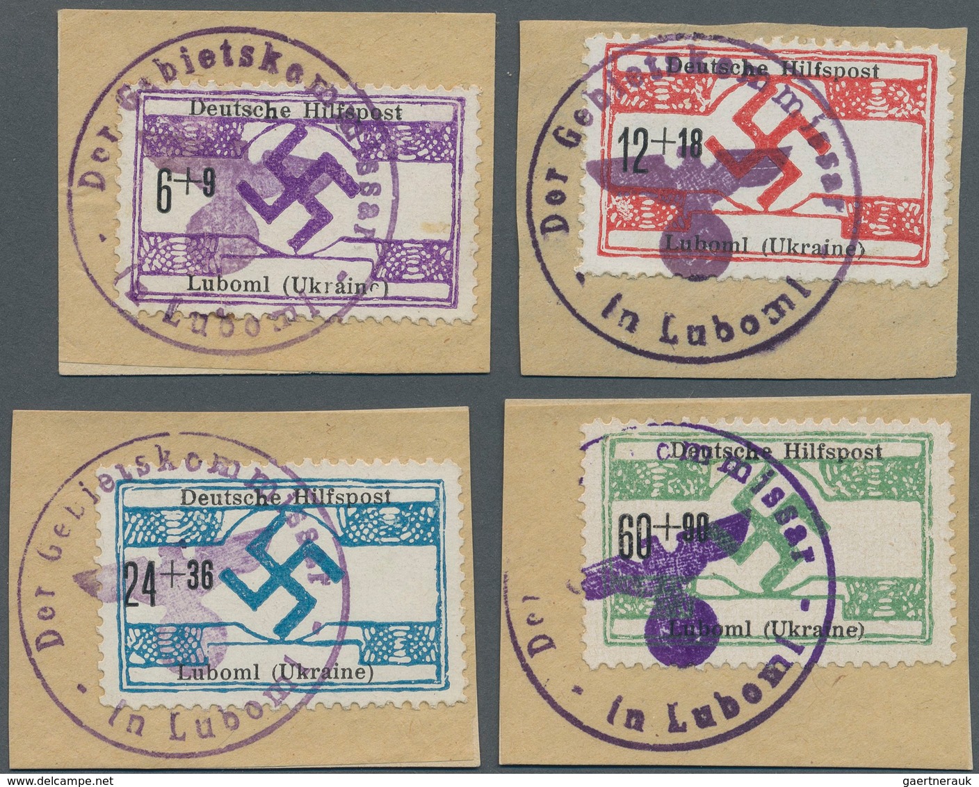 Dt. Besetzung II WK - Ukraine - Nordukraine: 1944, Luboml: 6 + 9 Pf Bis 60 + 90 Pf, Kompletter Satz - Occupation 1938-45