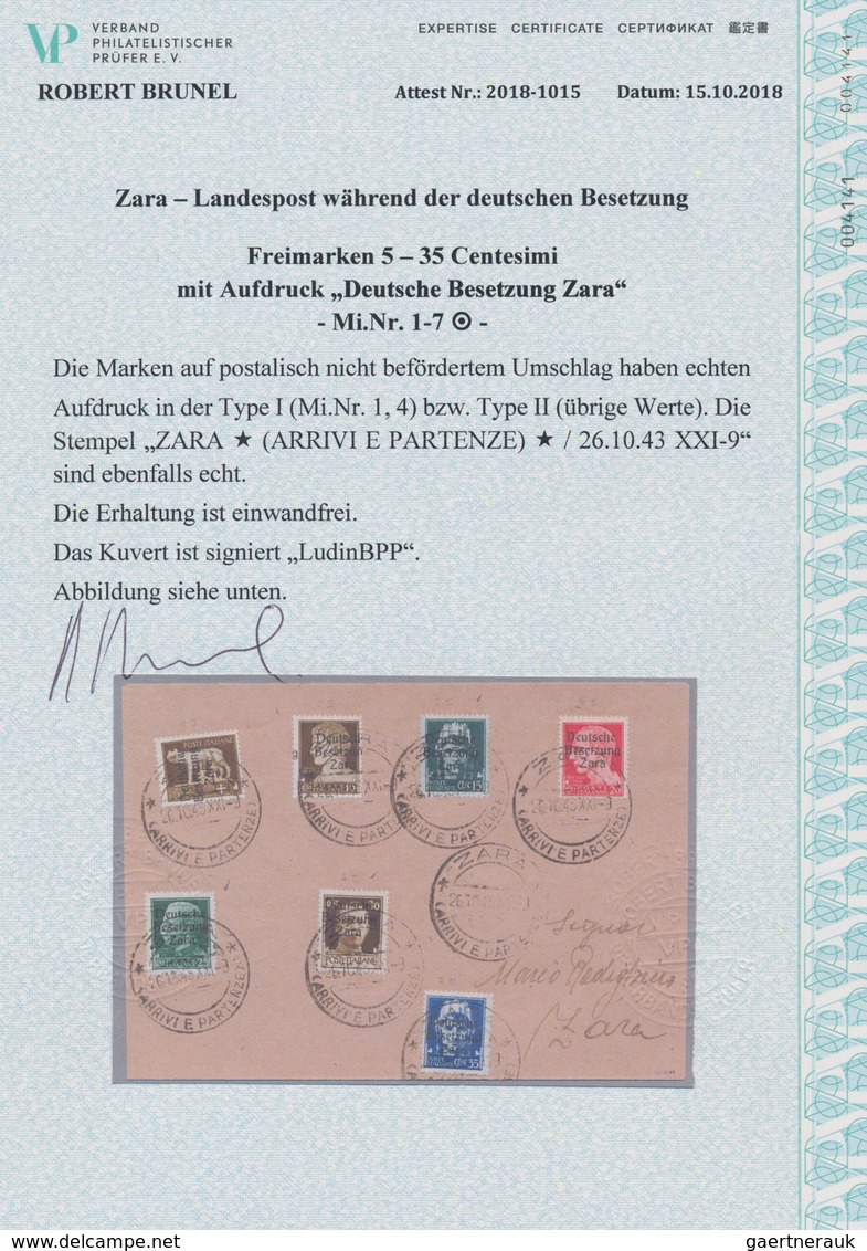 Dt. Besetzung II WK - Zara: 1943, 5 C Bis 35 C Freimarken, Dabei Die Marken Zu 5 C Und 20 C Jeweils - Occupation 1938-45