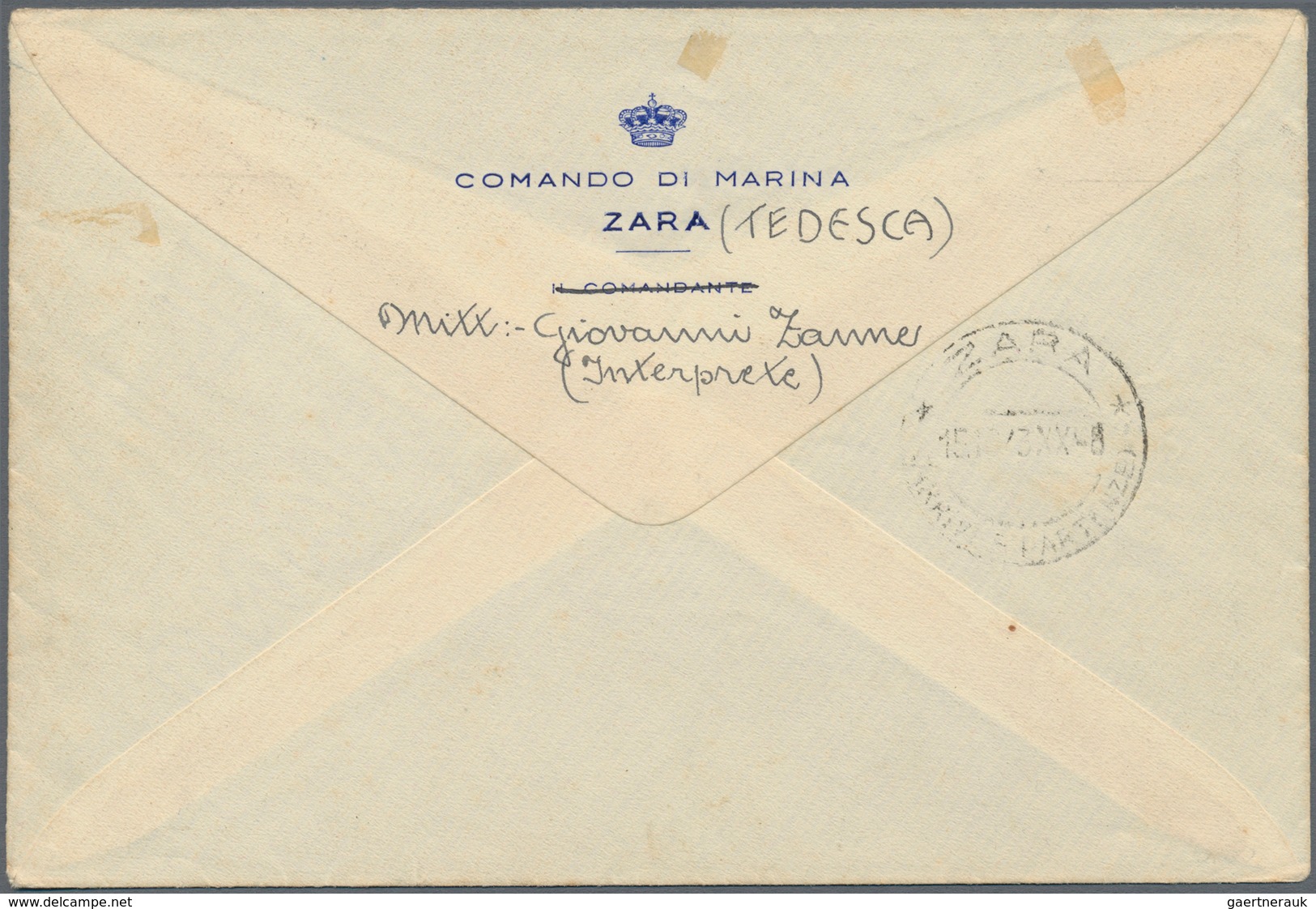 Dt. Besetzung II WK - Zara: 1943, 10 Lire Dunkelbläulichviolett, 20 Lire Dunkelgrün Und 50 Lire Schw - Occupation 1938-45