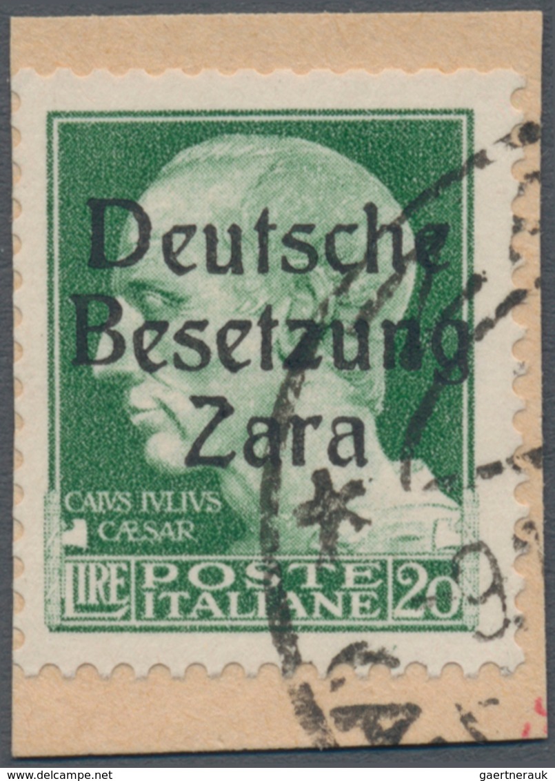 Dt. Besetzung II WK - Zara: 1943, 20 Lire Dunkelgrün Freimarke "Serie Imperiale", Aufdruck Type II, - Occupation 1938-45