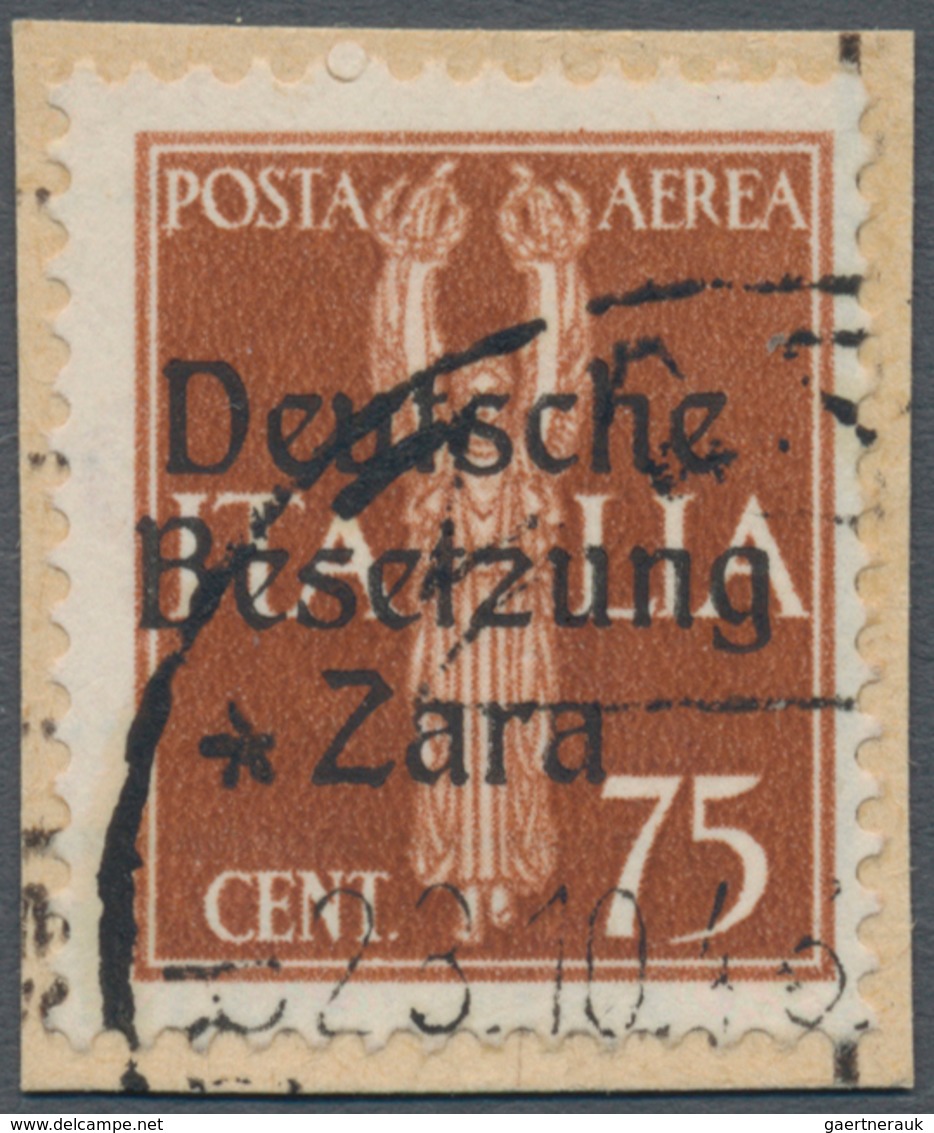 Dt. Besetzung II WK - Zara: 1943, 75 C Schwärzlichbraunorange Flugpostmarke, Aufdruck Type I, Gebrau - Occupation 1938-45