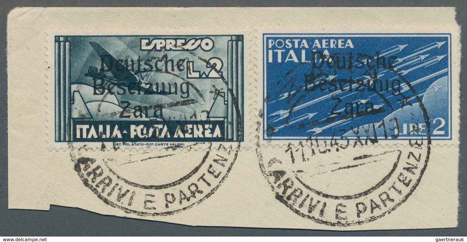 Dt. Besetzung II WK - Zara: 1943, 2 Lire Dunkelblau Flugpostmarke Und 2 Lire Flugpost-Eilmarke, Beid - Occupation 1938-45