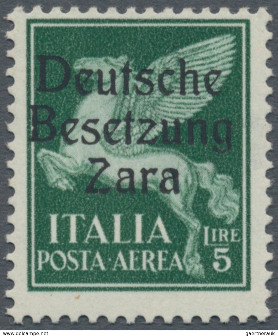 Dt. Besetzung II WK - Zara: 1943, 5 L Schwärzlichgrün Flugpostmarke, Aufdruck Type II, Postfrisch Mi - Occupation 1938-45