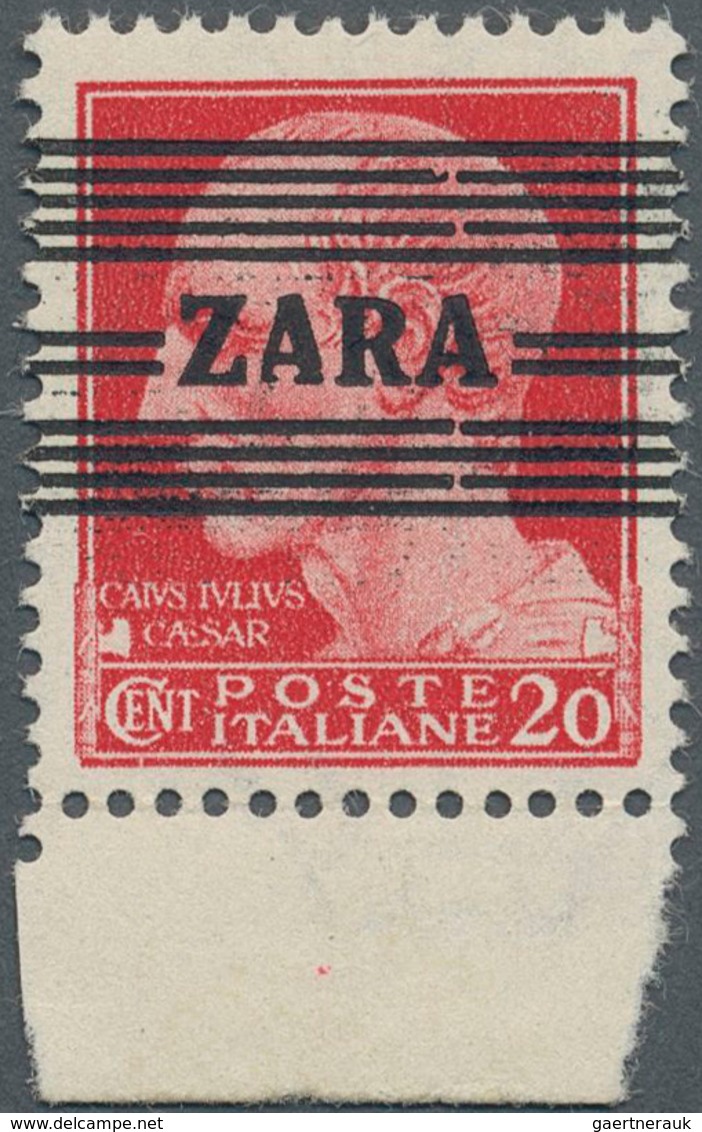 Dt. Besetzung II WK - Zara: 1943, 20 C Rot Freimarke, Unterrandstück Mit Aufdruck In Der Grundtype I - Occupation 1938-45