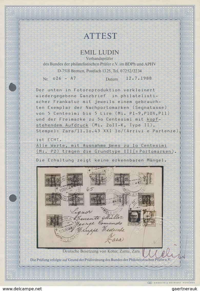 Dt. Besetzung II WK - Zara - Portomarken: 1943, 5 C Bis 5 Lire Portomarken, Kompletter Satz, Dabei M - Occupation 1938-45