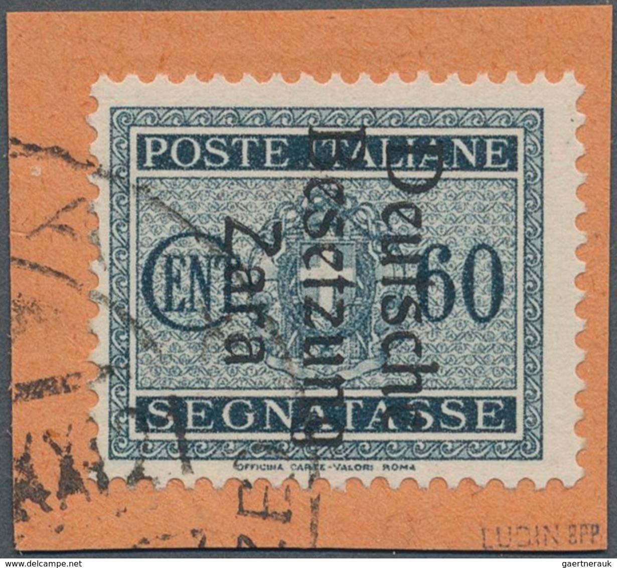 Dt. Besetzung II WK - Zara - Portomarken: 1943, 60 C Schwarzgrünblau, Aufdruck Type II, Entwertet Mi - Occupation 1938-45