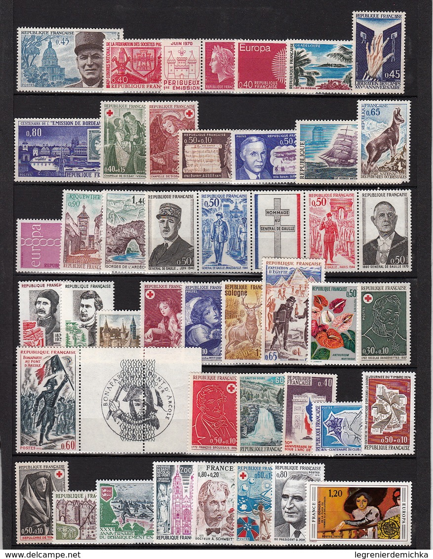 FRANCE De 1970 à 1979 - BEAU LOT De Timbres Neufs** - Côte : 100 € - Unused Stamps