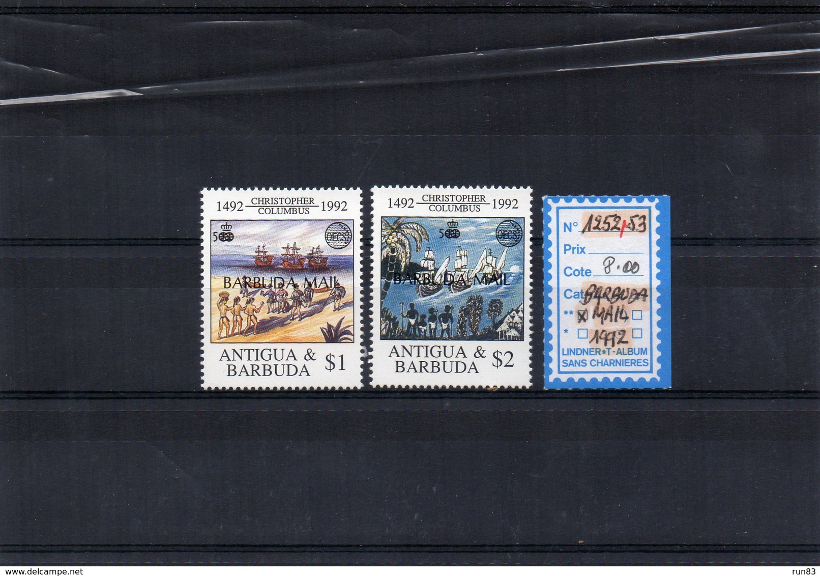 BARBUDA  1992 / Superbe  Séris De 2 Valeur Surchargé Barbuda Mail  N° 1252 / 53  MNH Cote 8.00  Départ Vente 2.00 Euros - Antigua Et Barbuda (1981-...)