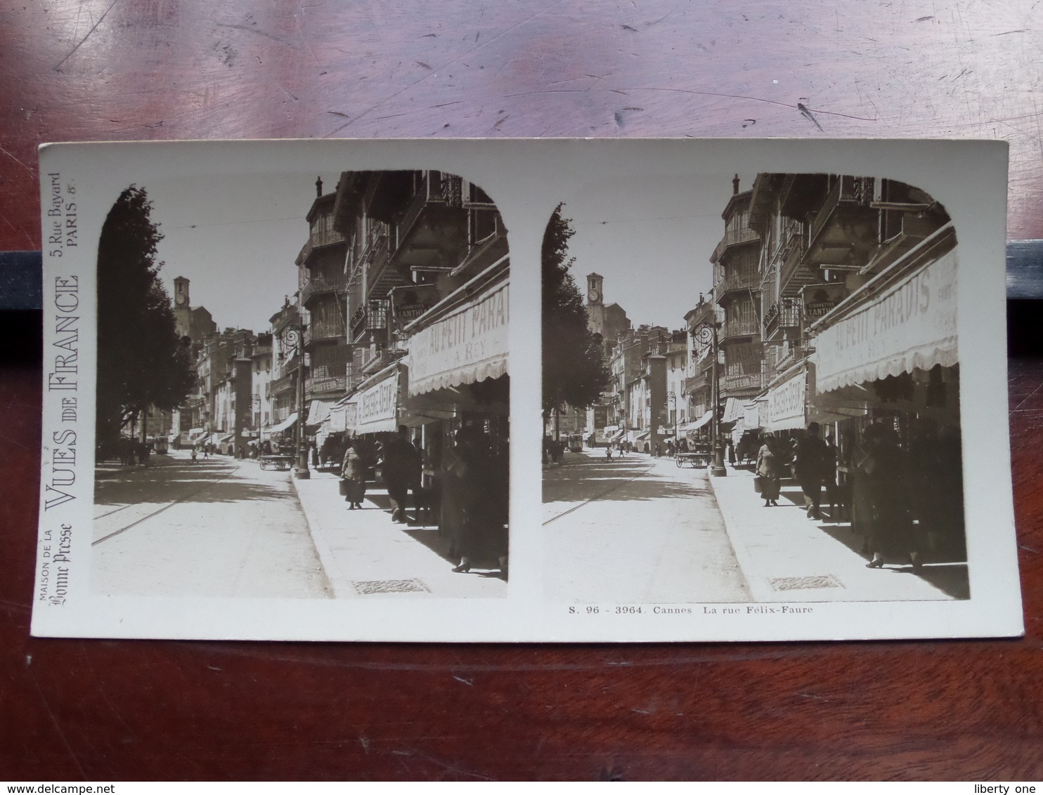 CANNES : La Rue Félix-Faure - S. 96 - 3964 ( Maison De La Bonne Presse VUES De FRANCE ) Stereo Photo ! - Photos Stéréoscopiques