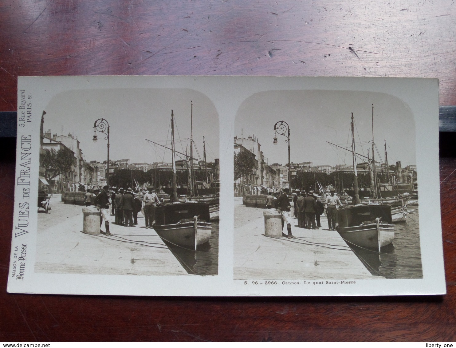 CANNES : Le Quai Saint-Pierre - S. 96 - 3966 ( Maison De La Bonne Presse VUES De FRANCE ) Stereo Photo ! - Stereoscopio