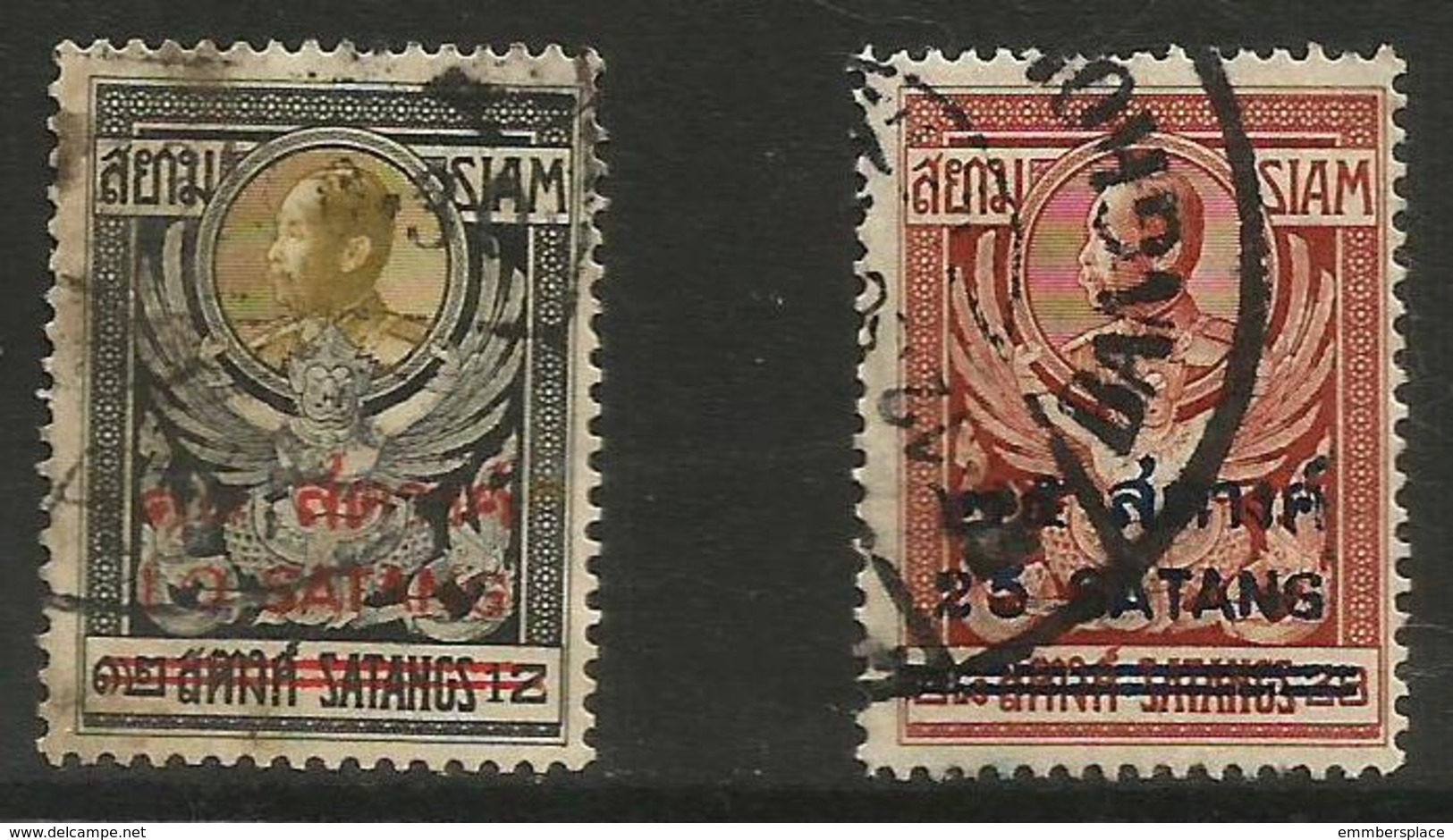Thailand - 1930 Surcharges Used       Sc 223-4 - Thailand