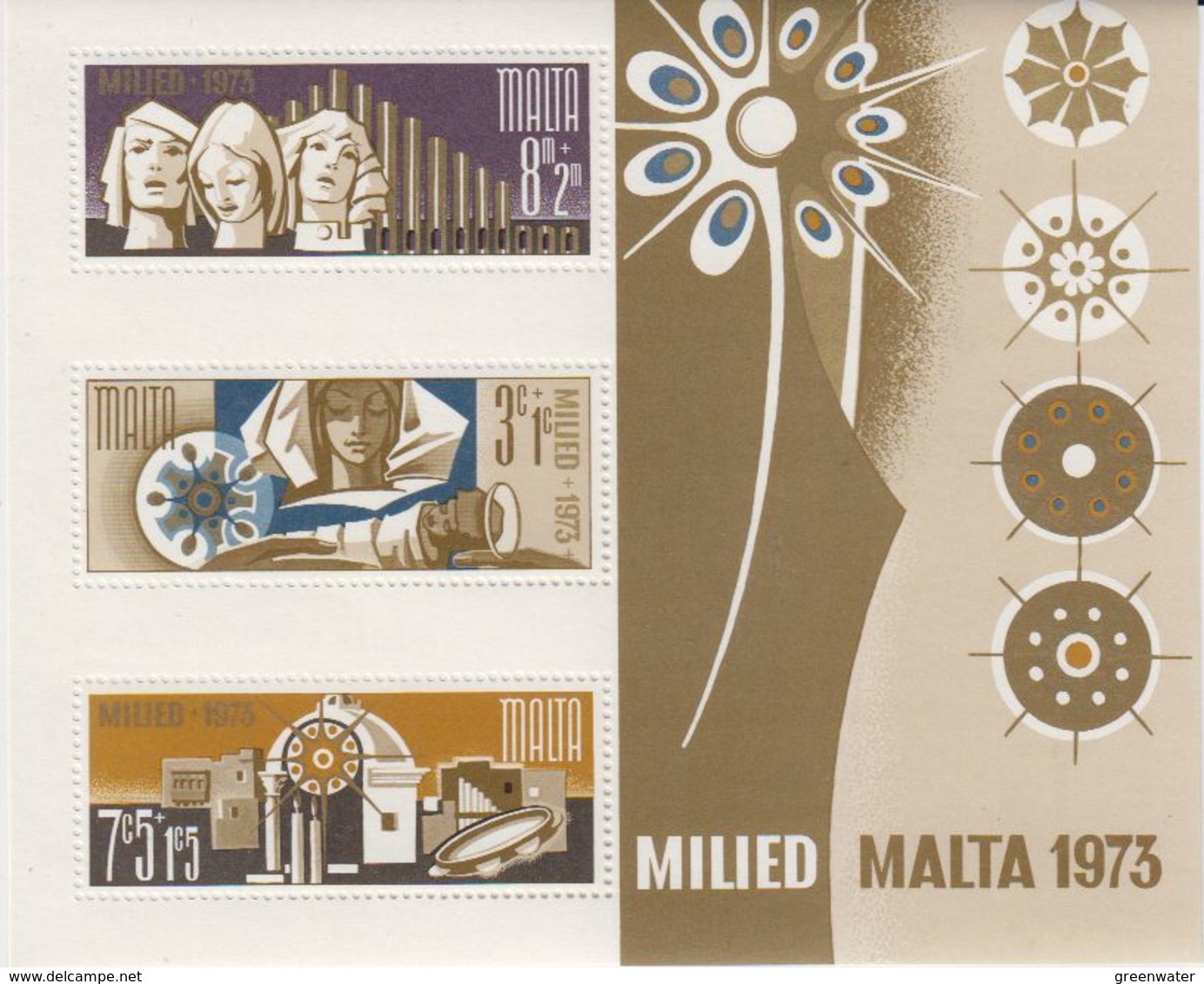 Malta 1973 Christmas M/s ** Mnh (41306B) - Malta