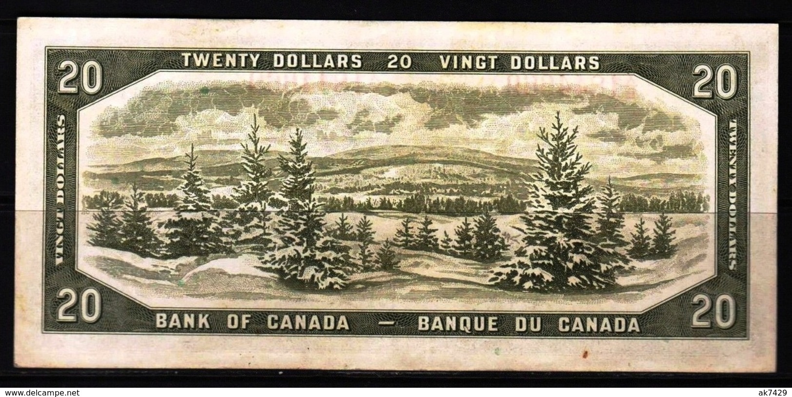 CANADA 20 DOLLARS 1954 P-80b EF+ BEATTIE RASMINSKY PREFIX X/E 1844669 - Canada