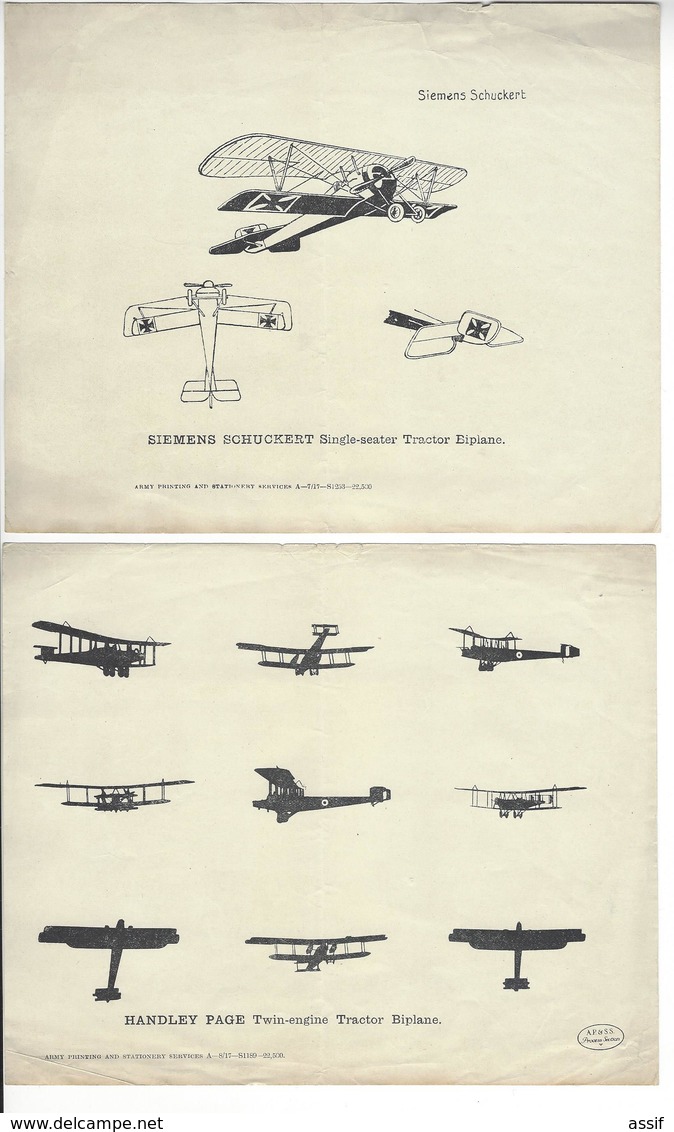 6 documents ENGLISH ARMY AVIATION ALBATROSS SCOUT SOPWITH DOLPHIN FRENCH BREGUET GOTHA SIEMENS SCHUCKERT HANDLEY PAGE