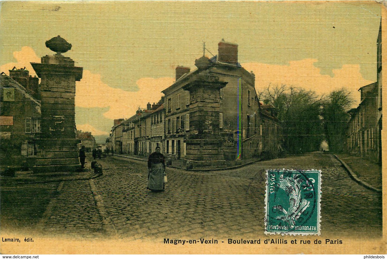 VAL D'OISE MAGNY EN VEXIN   Boulevard D'aillis Et Rue De Paris - Magny En Vexin