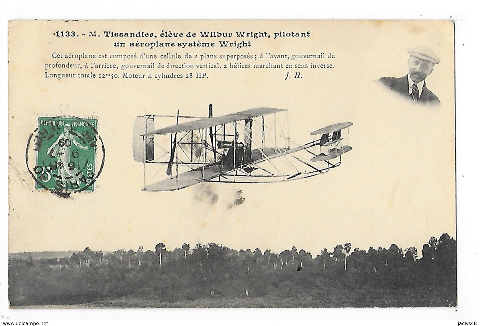Aéroplane Système WRIGHT - M.TISSANDIER Pilote   -  L 1 - ....-1914: Précurseurs