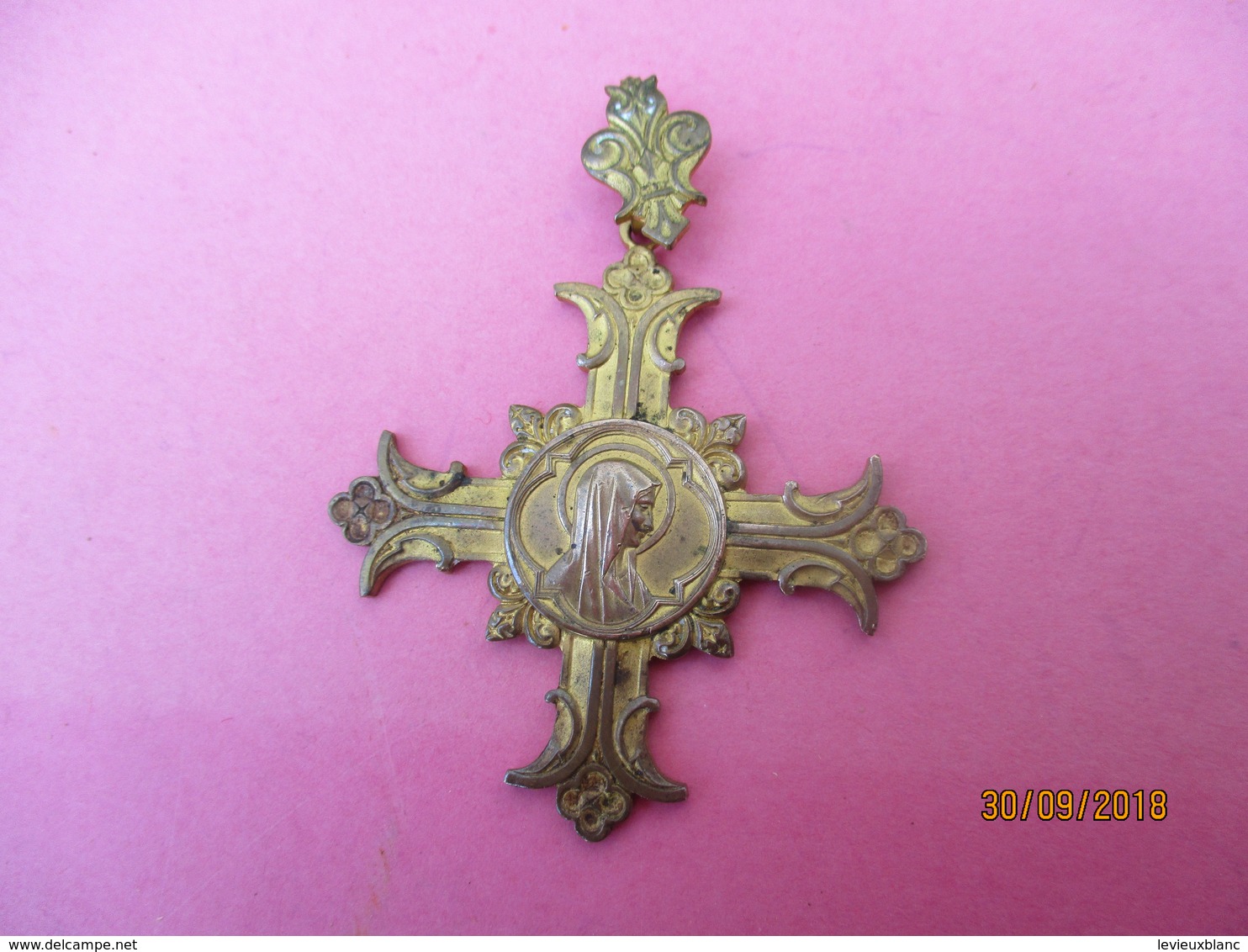 Croix Avec Bélière/Congr. De Saint Louis De Gonzague/Paroisse Saint Jean/LYON/vers Fin XIXéme-début XXéme       CRX1 - Religione & Esoterismo