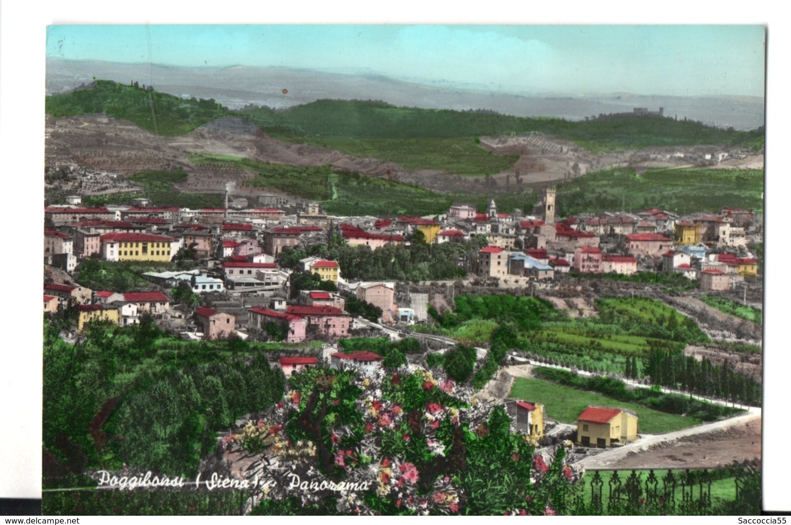 POGGIBONSI SIENA PANORAMA VIAGG26 AGOSTO 1963 PRIMO COLORE - Siena