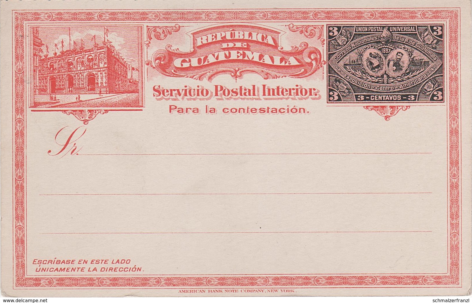 Litho AK Republica De Guatemala Servicio Postal Interior Correos Nacionales Ganzsache Entier Postal Stationery America - Guatemala