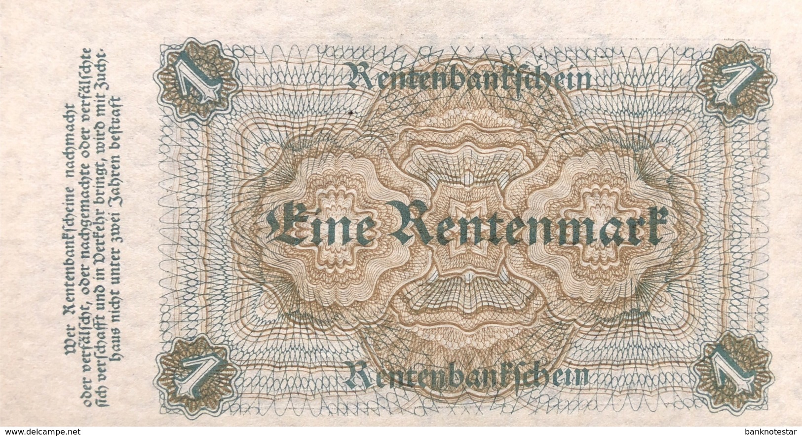 Germany 1 Rentenmark 1923 UNC, Ro.154a/DEU-199a (1923) - 1 Rentenmark