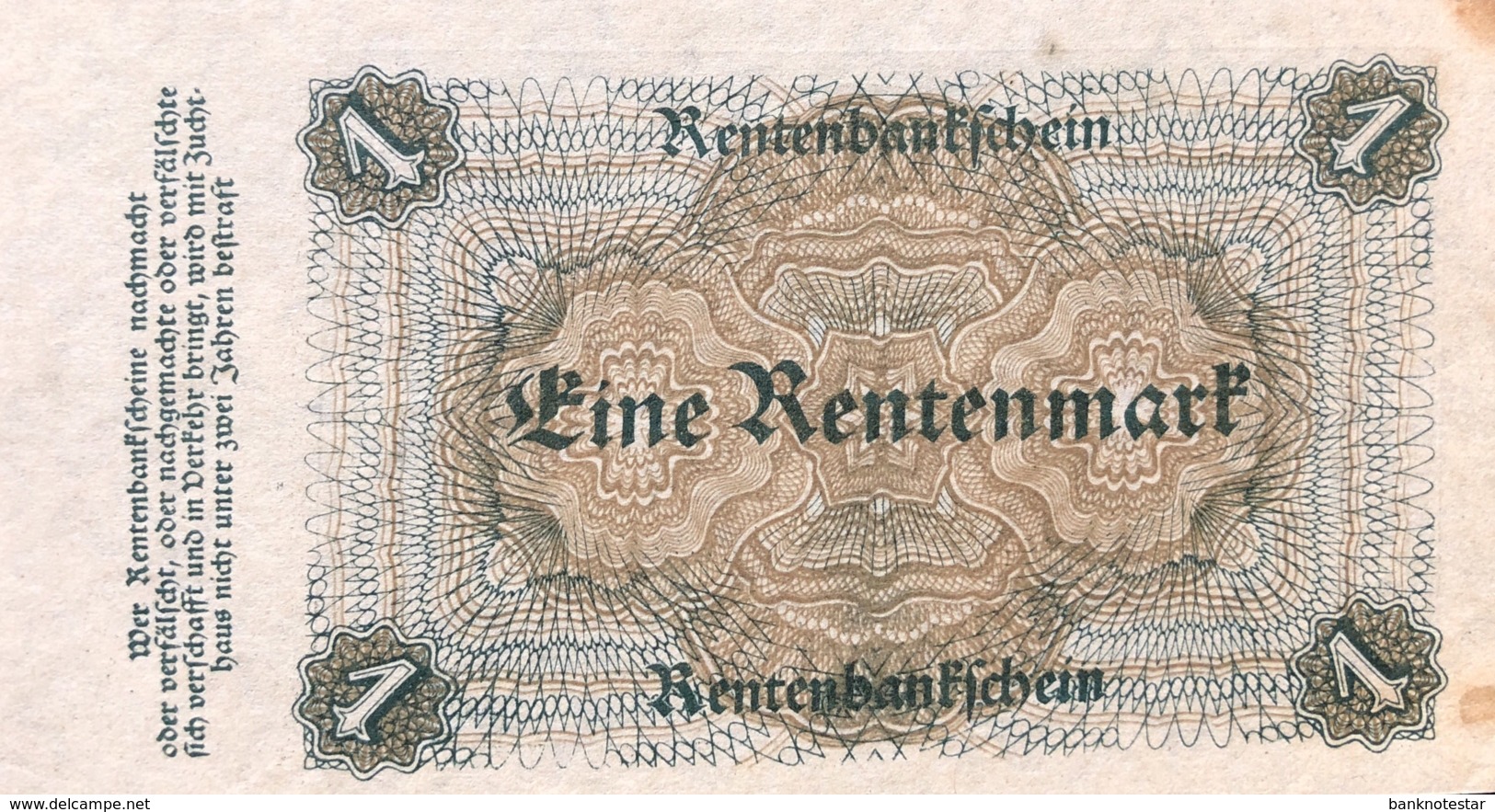 Germany 1 Rentenmark 1923 AU, Ro.154a/DEU-199a - 1 Rentenmark