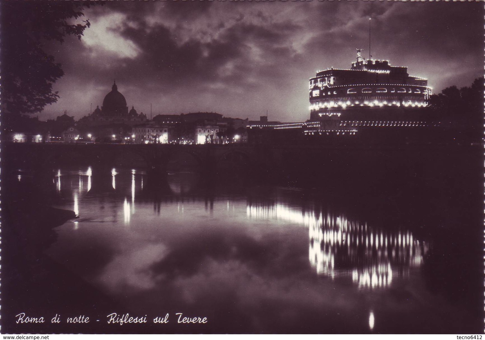 Roma Di Notte - Riflessi Sul Tevere - Non Viaggiata - Fiume Tevere