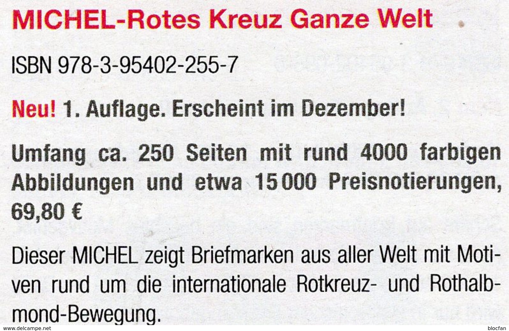 Erstauflage MICHEL Katalog Rotes Kreuz 2019 New 70€ Stamps Catalogue Red Cross Of The World ISBN 978-3-95402-255-7 - Topics