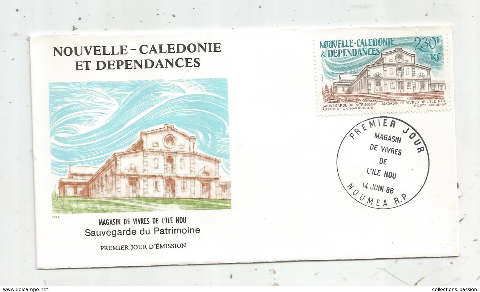 Timbre  ,  FDC , Nouvelle Calédonie Et Dépendances , Nouméa 1986 , Magasin De Vivres De L'ILE NOU - FDC