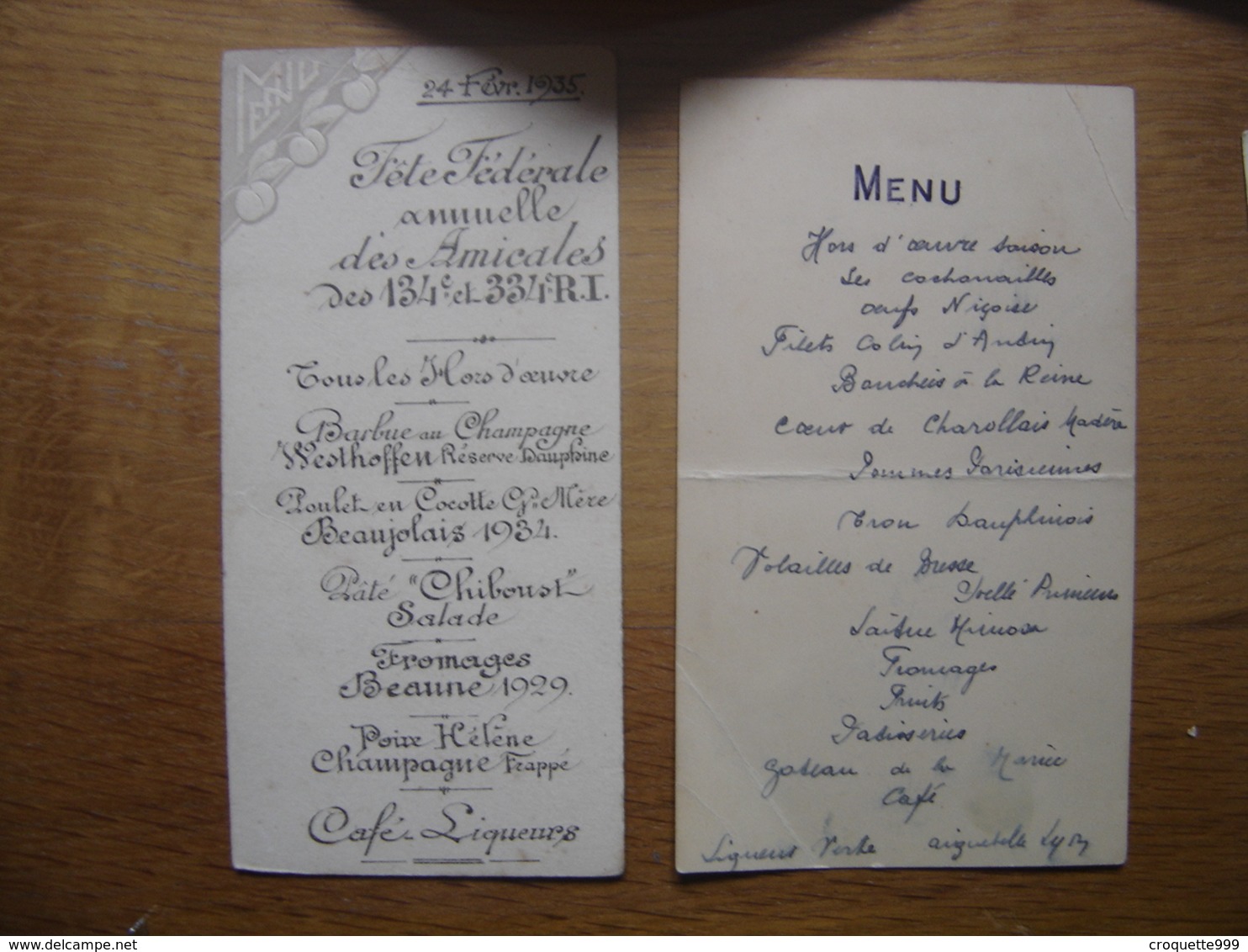 1914 /50 Lot MENU Restaurant MARGUERY RAMBAUD Grenoble Brasserie Poste PANTIN - Menus