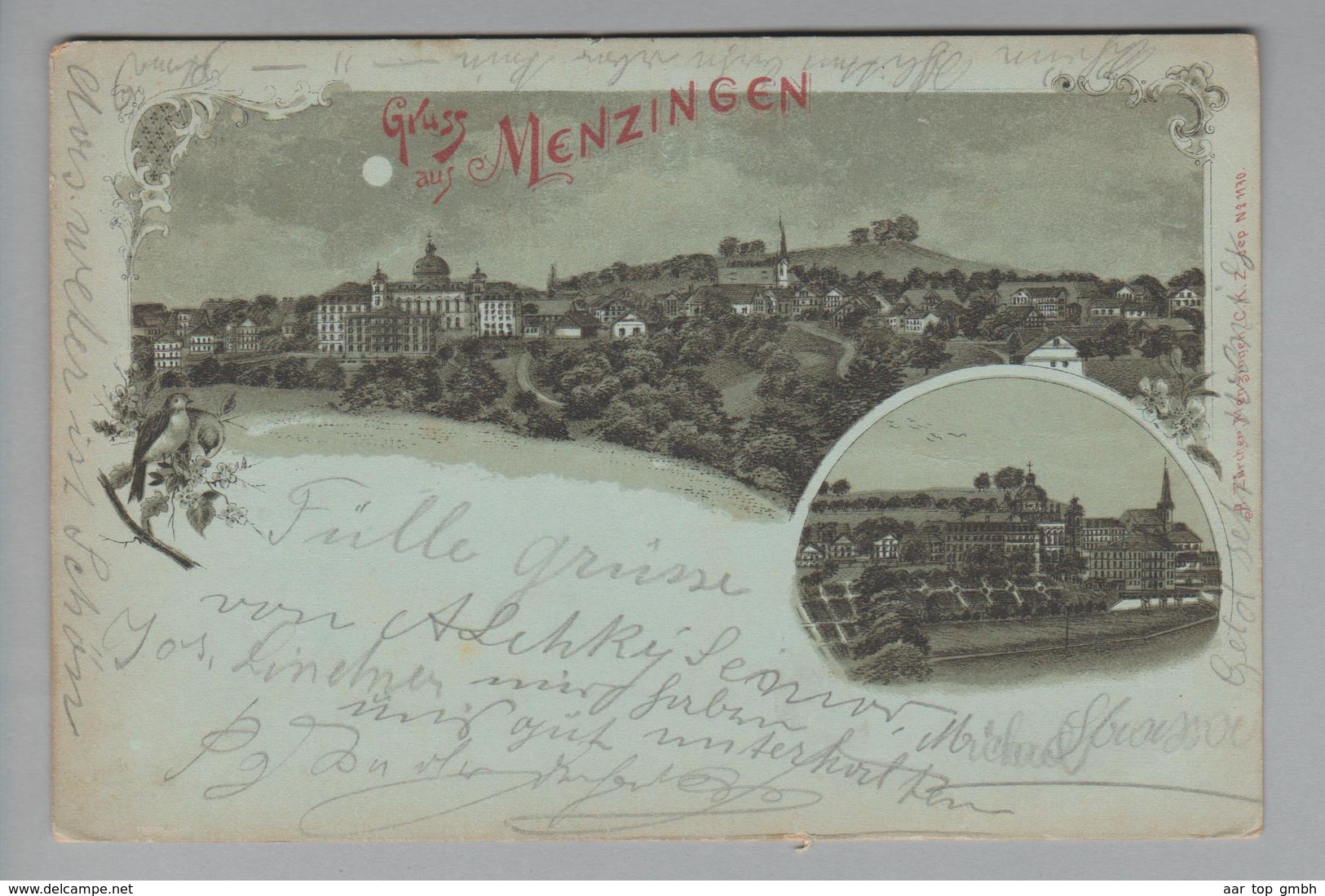 AK CH ZG Menzingen 1899-01-30 Mondschein-Litho C.K.Z. # 1170 - Menzingen