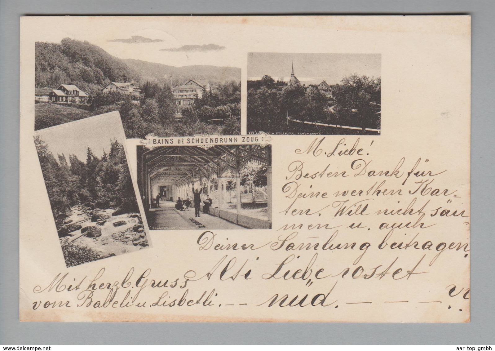 AK CH ZG Bad Schönbrunn 1901-06-17 Foto - Autres & Non Classés