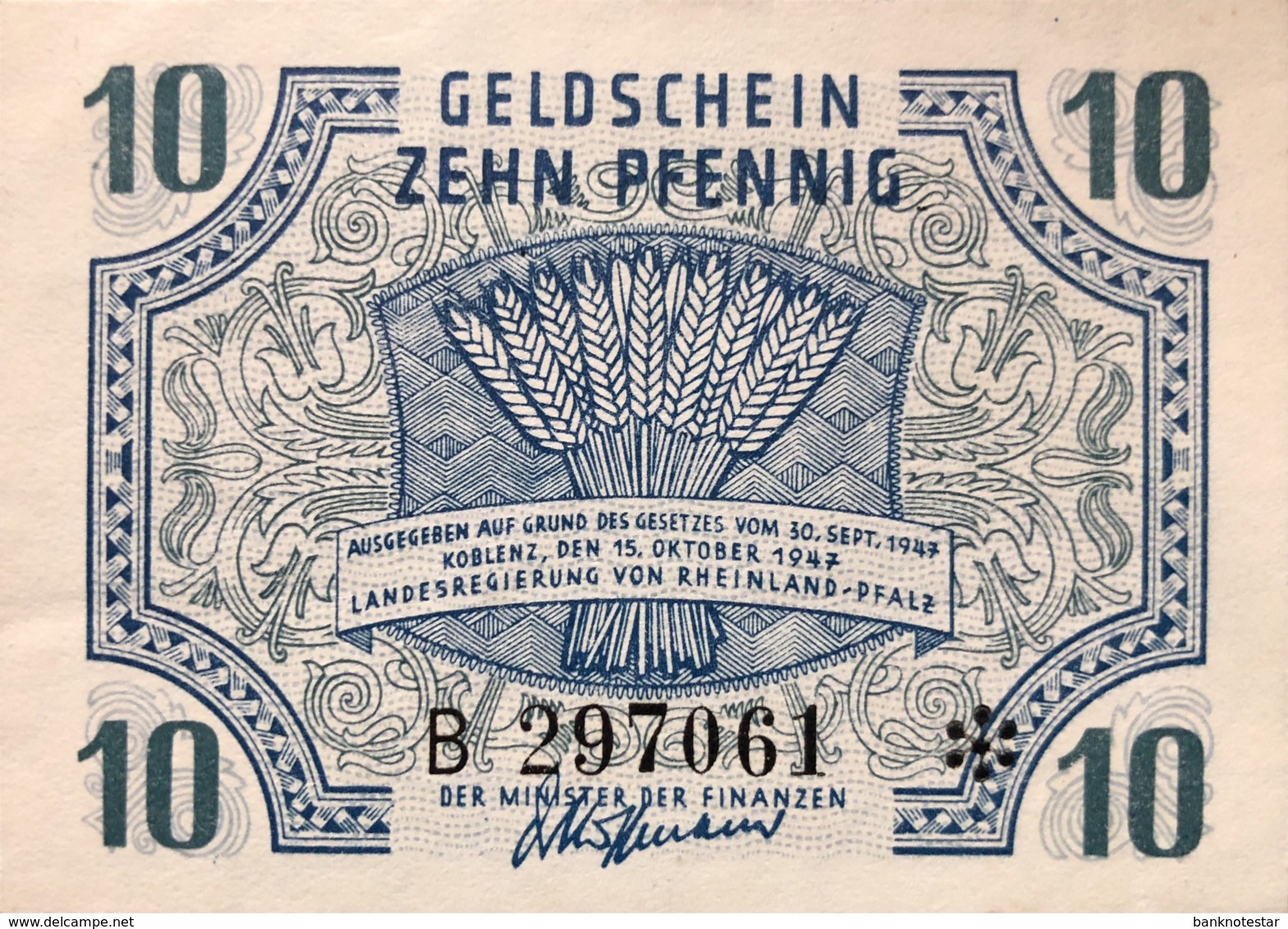 West Germany 10 Pfennig 1947 UNC, Ro.212/FBZ-5 - Otros & Sin Clasificación