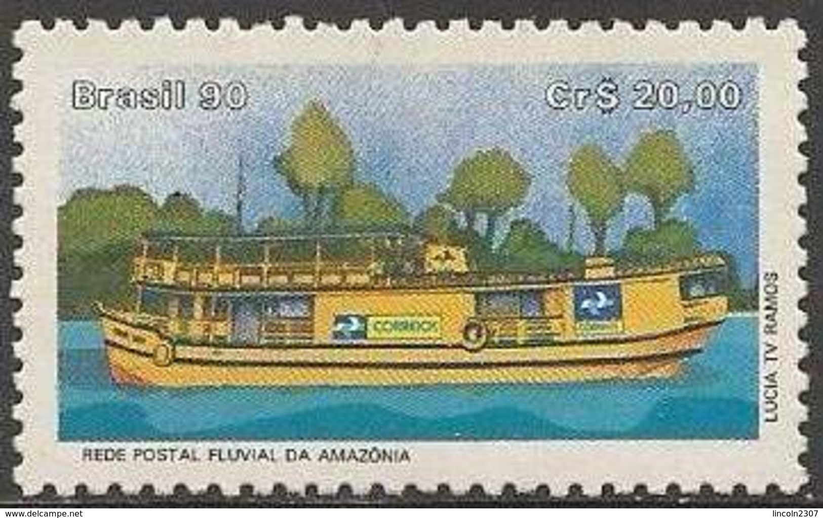 LSJP BRAZIL Postal Postal Network Amazon Embarcacao 1990 - Ungebraucht