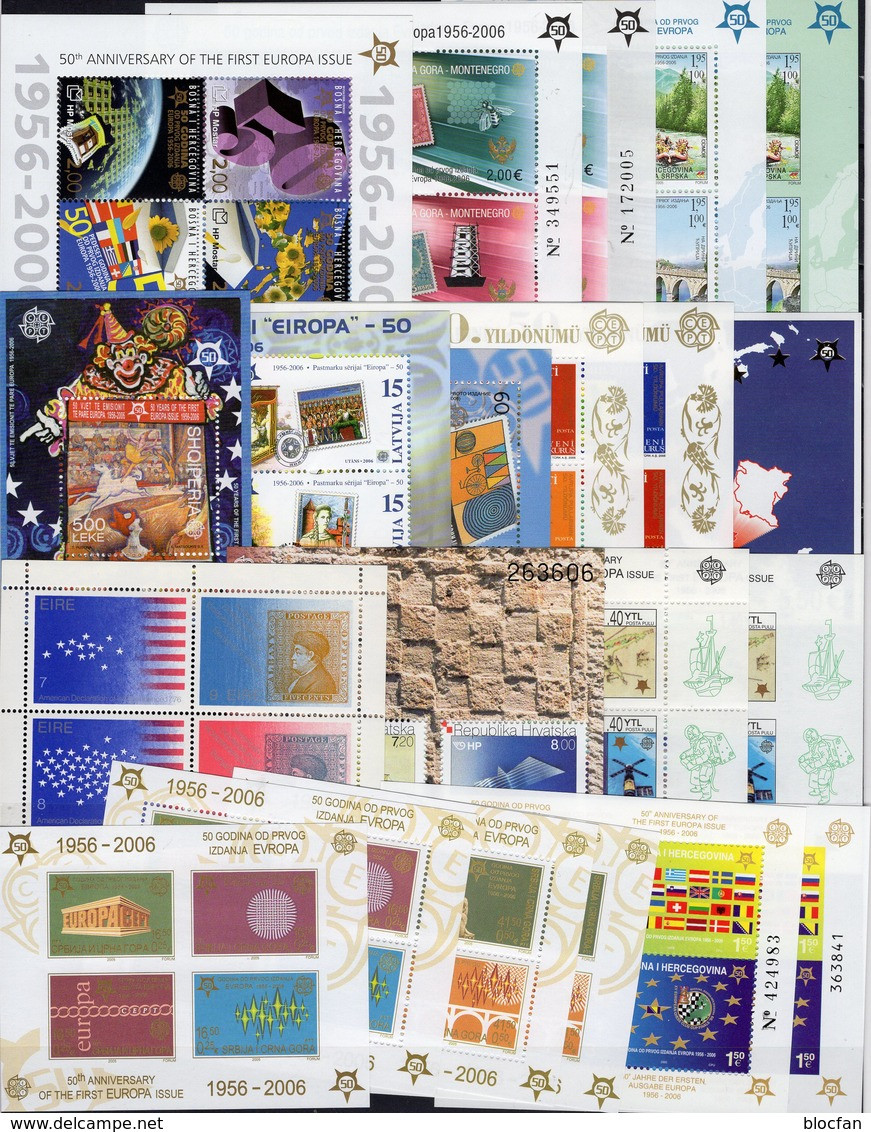 Block-Box EUROPA 60 Blocks ** 750€ Bloque Hb M/s Blocs Ss Sheets Bf Topic Philatelic Fauna Flora Sport History CEPT - Collections (without Album)