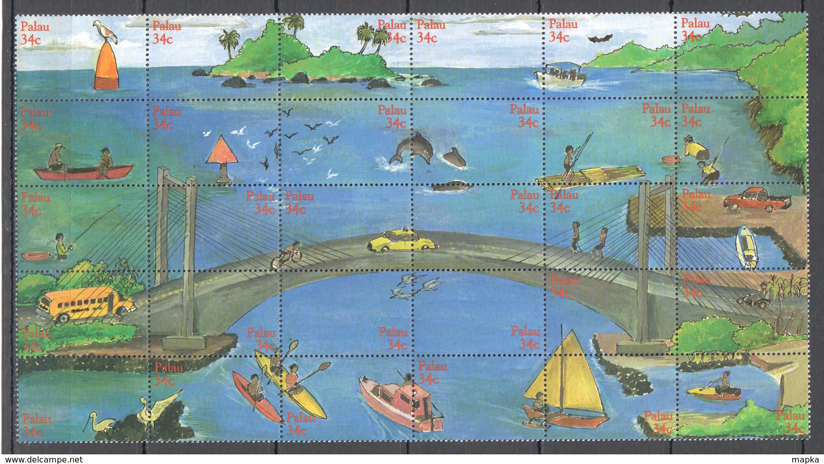 S223 2002 PALAU FAUNA MARINE LIFE PALAU-JAPAN FRIENDSHIP BRIDGE BIG SET MNH - Other & Unclassified