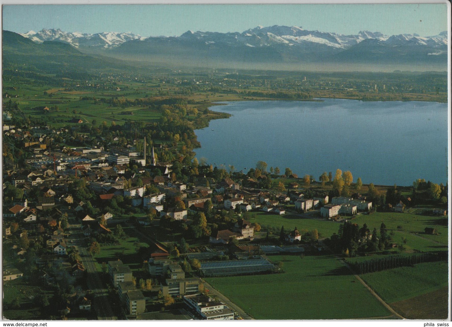 Flugaufnahme Pfäffikon ZH Mit See Und Glarneralpen - Pfäffikon