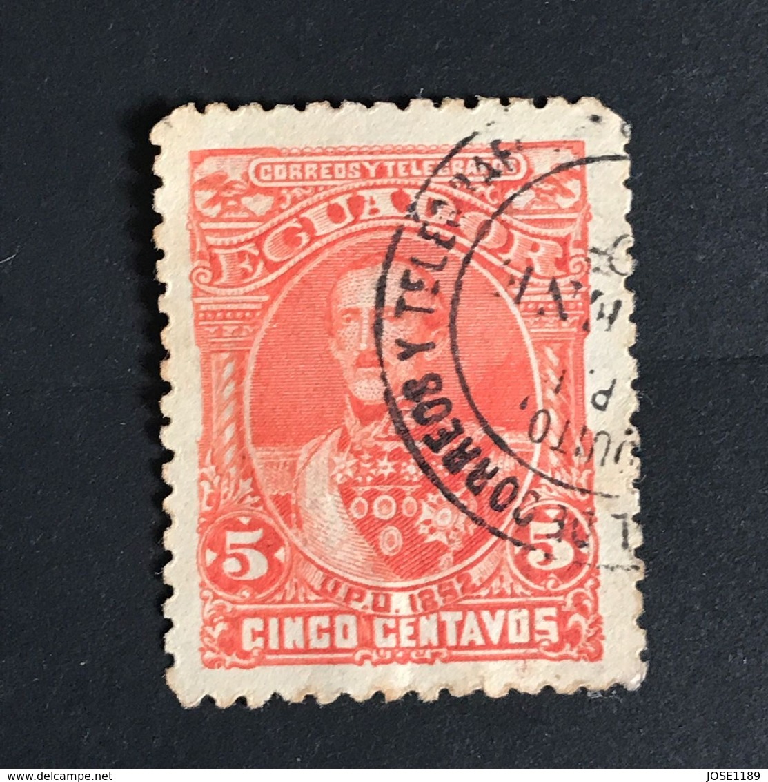 ◆◆ Ecuador 1892 5c Vermilion  USED  EC23 - Equateur