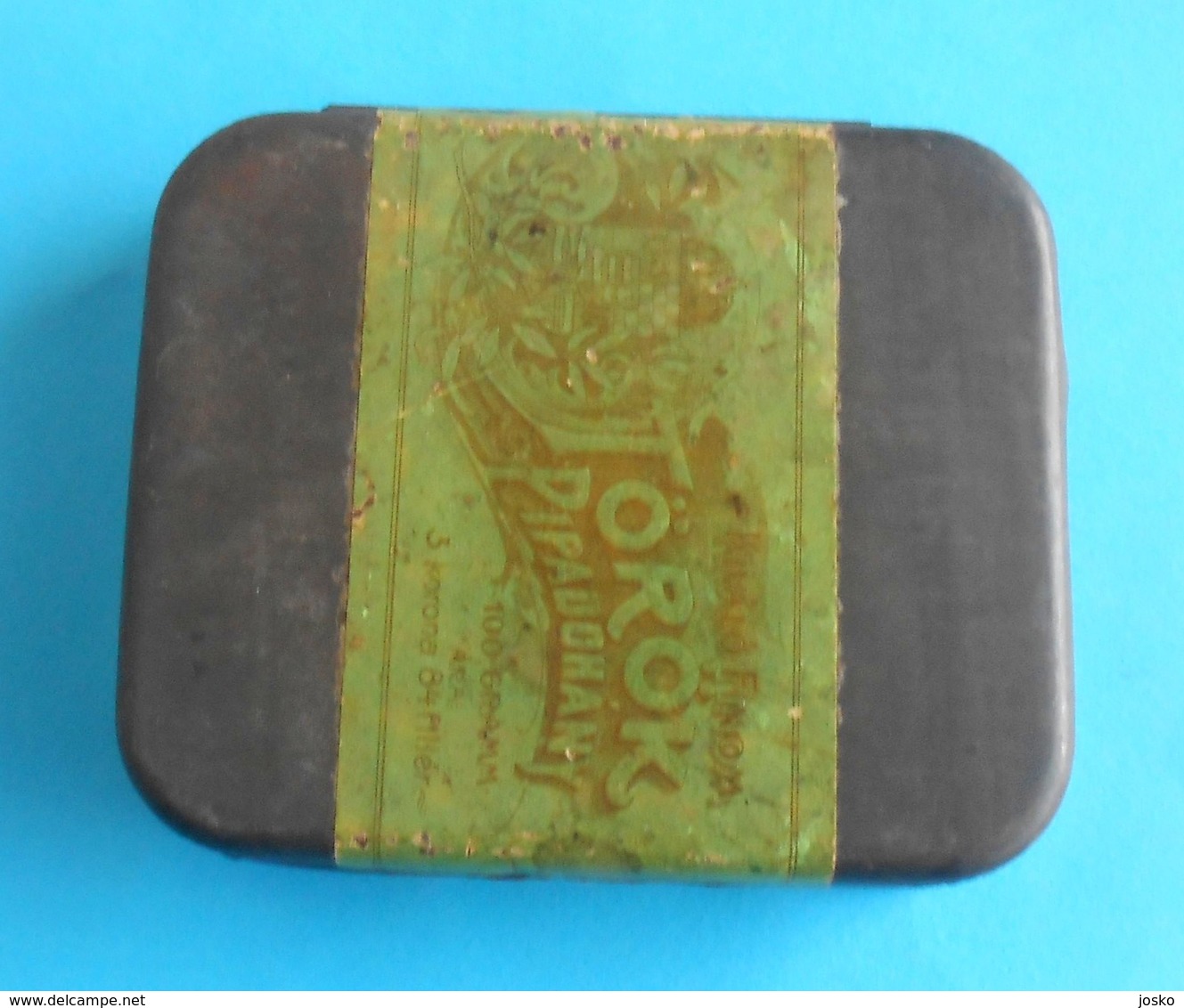 K.u.K. AUSTRIA-HUNGARY - TOROK Antique Tobacco Tin Box - Tax Stamp 1903.y. FIUME Now Rijeka - Croatia * Istria Croazia - Boites à Tabac Vides