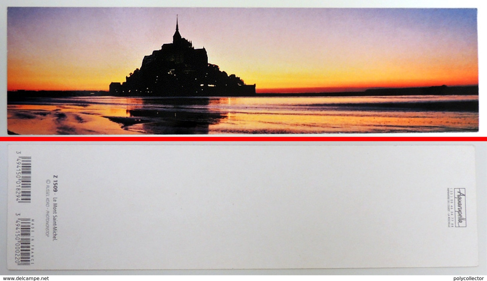 Marque-page Signet : Panorama Touristique : Couché De Soleil Au Mont Saint-Michel éditions Aquarupella - Marque-Pages