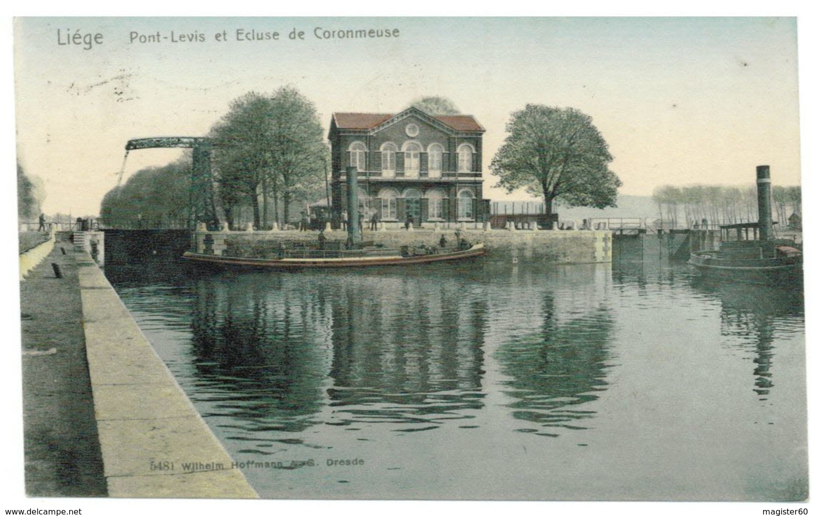 LIEGE 1910 COULEUR Pont-Levis Et Ecluse De Coronmeuse - Liège