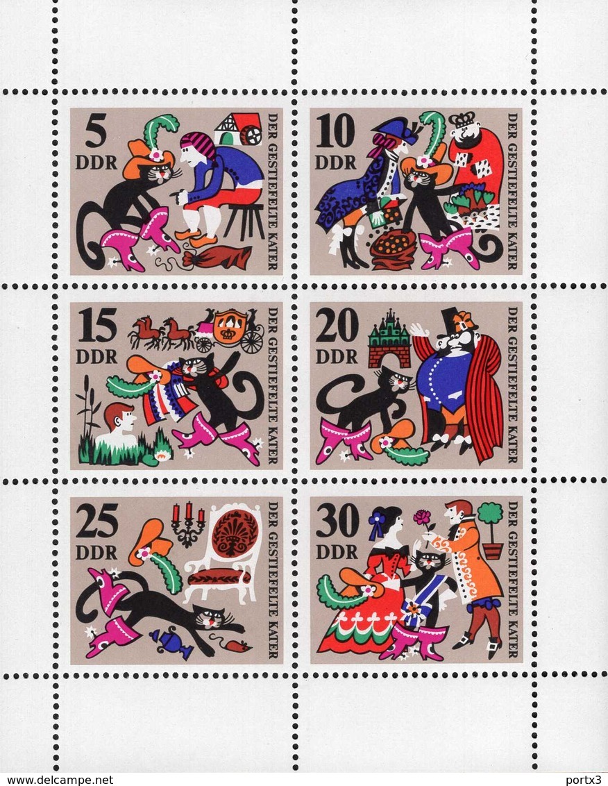 DDR Kleinbogen 1426 - 1431 Märchen Der Gestiefelte Kater Postfrisch MNH *** - Sonstige & Ohne Zuordnung