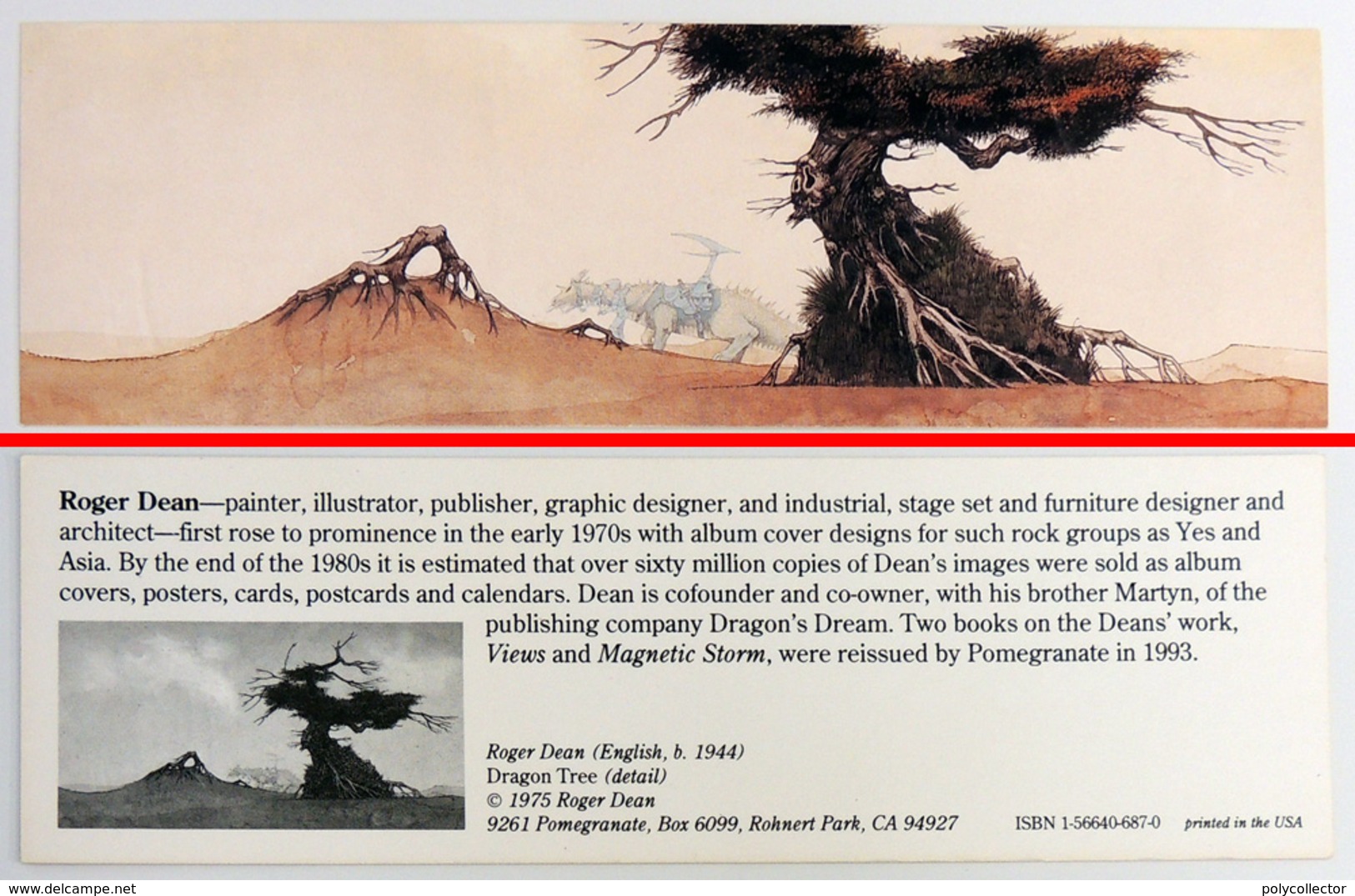 Ancien & Joli Marque-page éditions D'ART Pomegranate En Californie USA - ROGER DEAN : Dragon Tree - Bookmarks